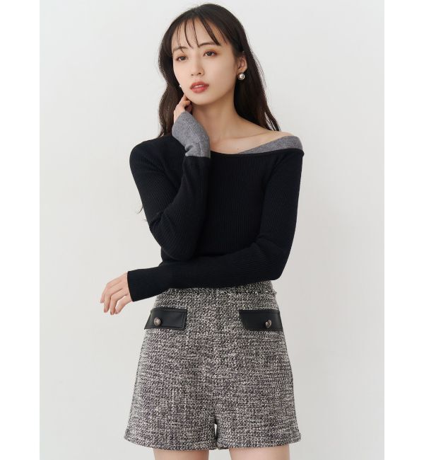 MURUA「レイヤードワンショルニット」|ニット・セーター|