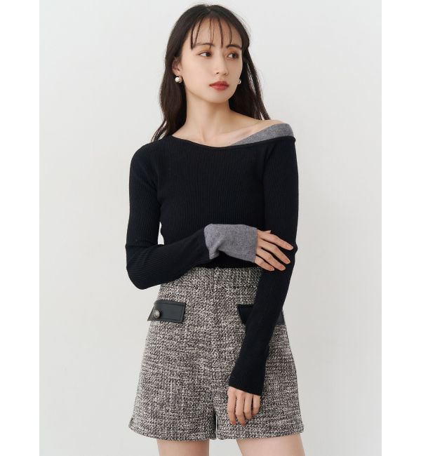 MURUA「レイヤードワンショルニット」|ニット・セーター|