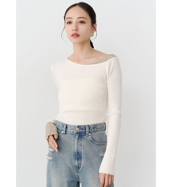 MURUA「レイヤードワンショルニット」|ニット・セーター|