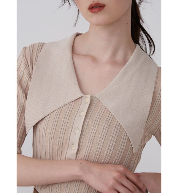 LAGUNAMOON「【機能性アイテム】ウォッシャブルビックカラーニットプルオーバー」|ニット・セーター|