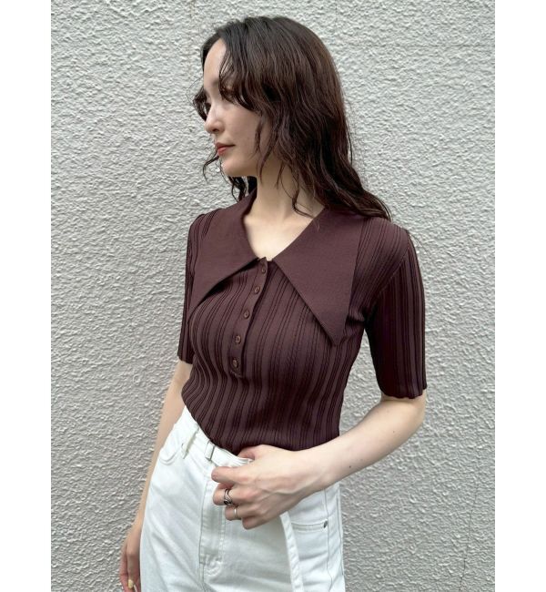 LAGUNAMOON「【機能性アイテム】ウォッシャブルビックカラーニットプルオーバー」|ニット・セーター|