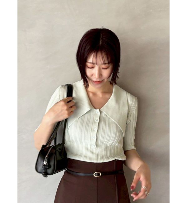 LAGUNAMOON「【機能性アイテム】ウォッシャブルビックカラーニットプルオーバー」|ニット・セーター|