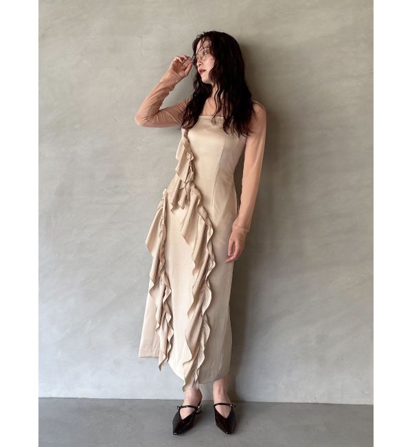 LAGUNAMOON「LADYアシンメトリーフリルキャミドレス」|ドレス|