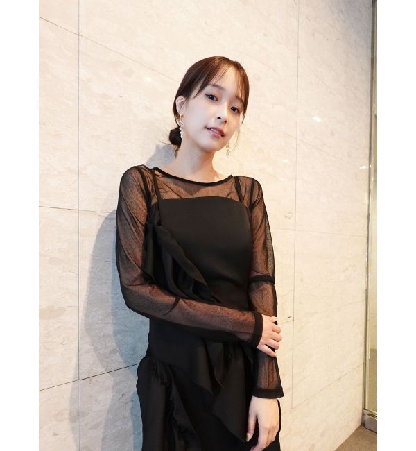 LAGUNAMOON「LADYアシンメトリーフリルキャミドレス」|ドレス|