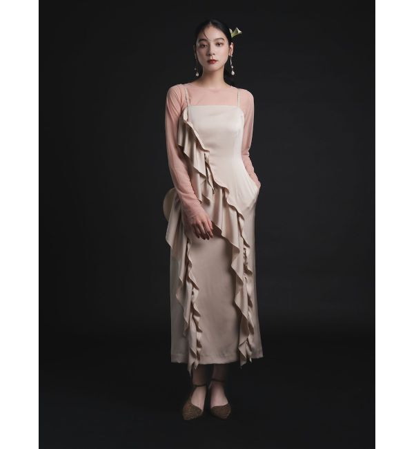 LAGUNAMOON「LADYアシンメトリーフリルキャミドレス」|ドレス|