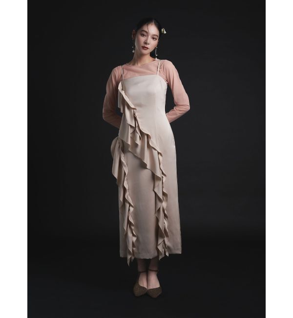 LAGUNAMOON「LADYアシンメトリーフリルキャミドレス」|ドレス|