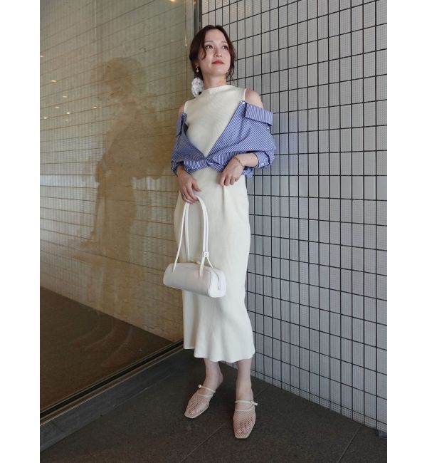 LAGUNAMOON「シャツドッキングリブニットワンピース」|ワンピース|