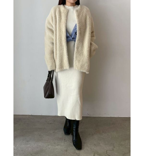 LAGUNAMOON「シャツドッキングリブニットワンピース」|ワンピース|