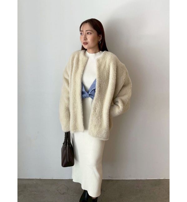 LAGUNAMOON「シャツドッキングリブニットワンピース」|ワンピース|