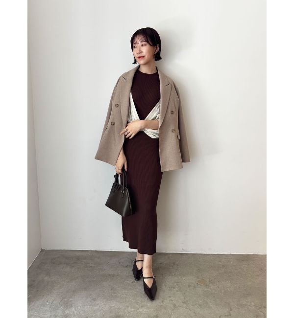 LAGUNAMOON「シャツドッキングリブニットワンピース」|ワンピース|