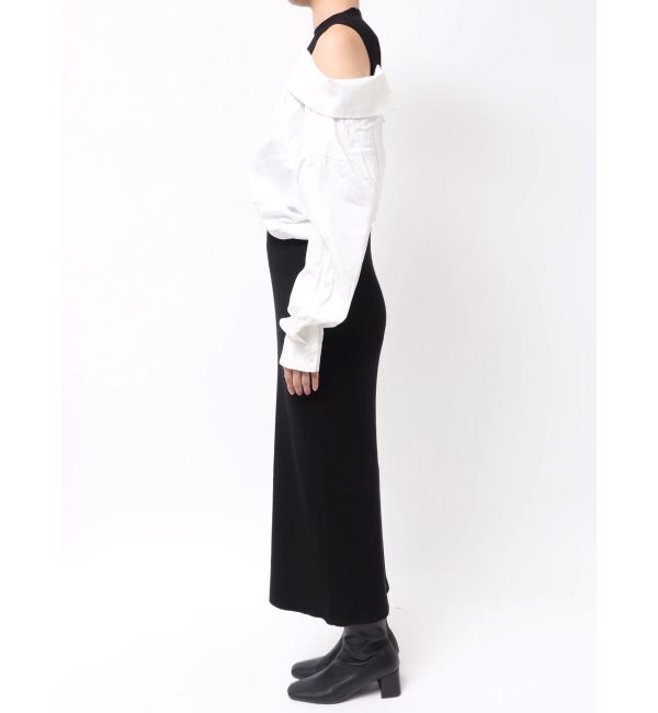 LAGUNAMOON「シャツドッキングリブニットワンピース」|ワンピース|