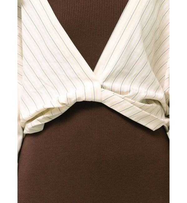 LAGUNAMOON「シャツドッキングリブニットワンピース」|ワンピース|