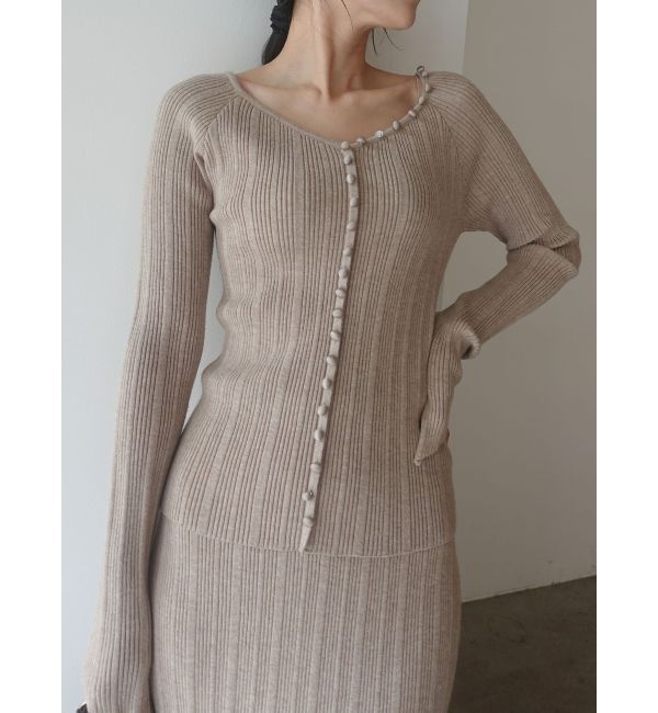 LAGUNAMOON「ボタンデザインニットセットアップ」|ワンピース|
