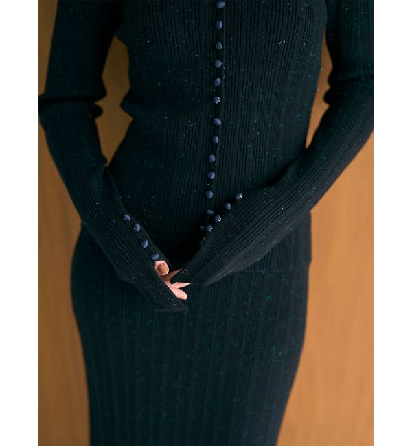 LAGUNAMOON「ボタンデザインニットセットアップ」|ワンピース|ブラック