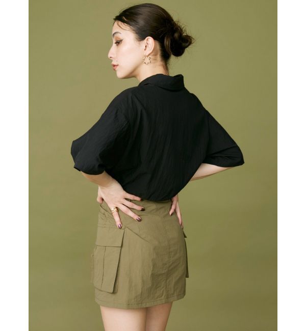 EVRIS「ドロストハーフスリーブショートシャツ」|シャツ・ブラウス|