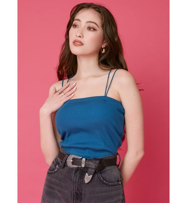 EVRIS「2WAYストラップビスチェ」|キャミソール|ブルー