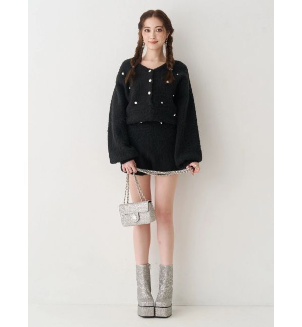 EVRIS「bijouシャギーニットロンパース」|オールインワン|