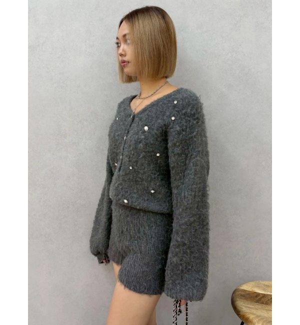 EVRIS「bijouシャギーニットロンパース」|オールインワン|