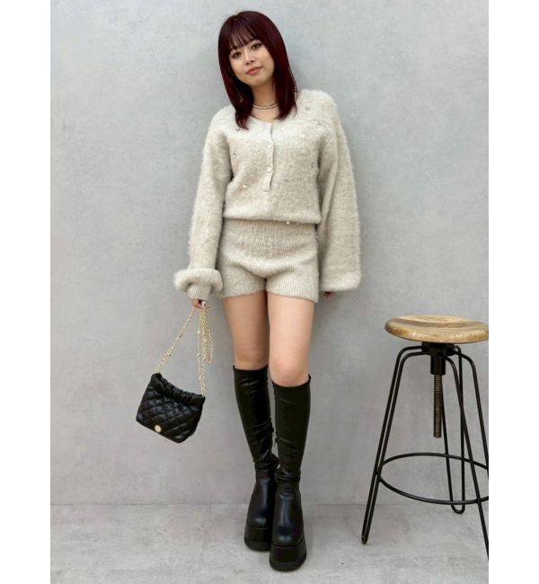 EVRIS「bijouシャギーニットロンパース」|オールインワン|