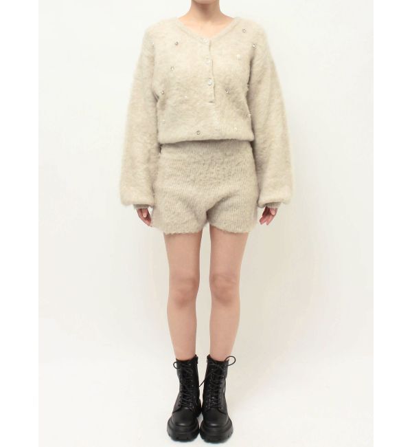 EVRIS「bijouシャギーニットロンパース」|オールインワン|