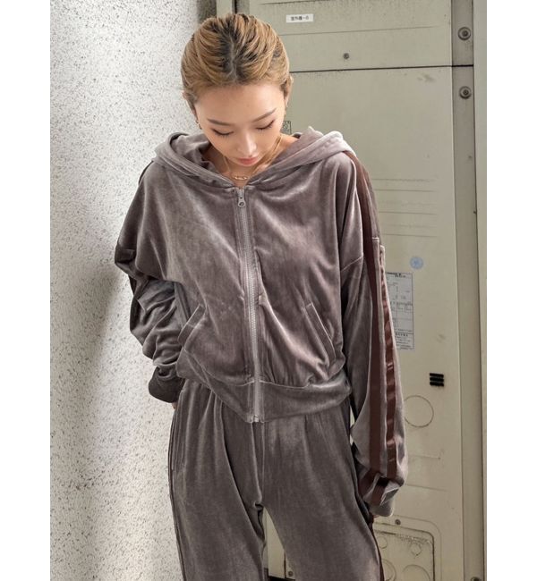GYDA「ベロアラインショートPK」|パーカー|