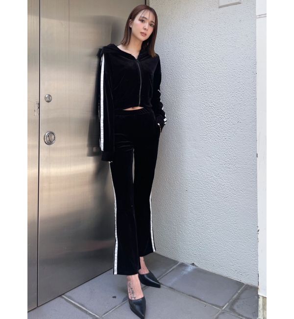 GYDA「ベロアラインショートPK」|パーカー|