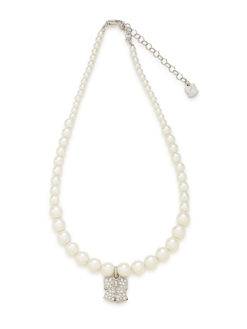 FURFUR「リボンモチーフパールネックレス」|ネックレス|SLV