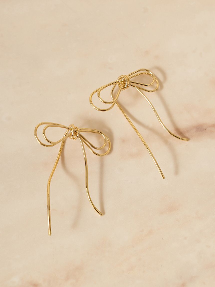 SNIDEL「リボンピアス」|ピアス|GLD