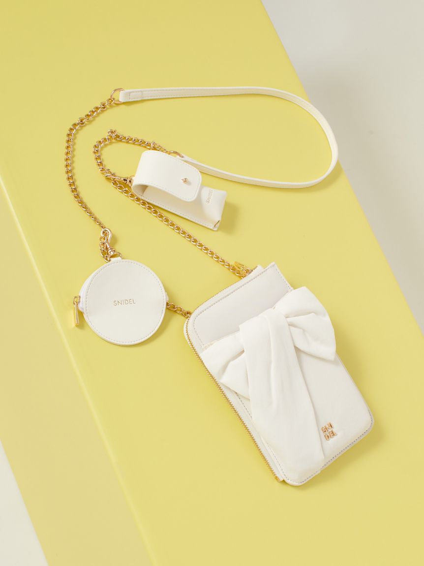 SNIDEL「【WEB限定カラーあり】パフィーリボンミニショルダー」|ショルダー・メッセンジャー|WHT