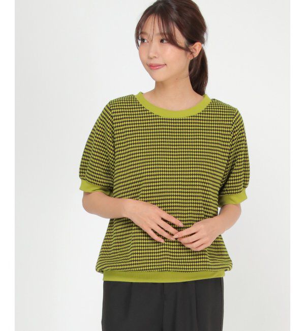 ikka「ハニカム柄ジャガードカットソー」|その他|アップル