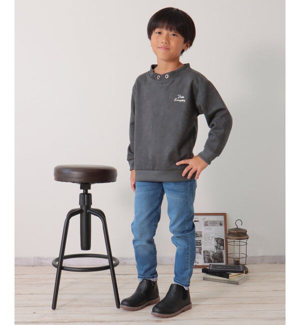 ikka kids「【抗菌防臭／吸水速乾】フェイクスエードルーイカラートレーナー（120~160cm）【親子おそろい】」|Tシャツ・カットソー|