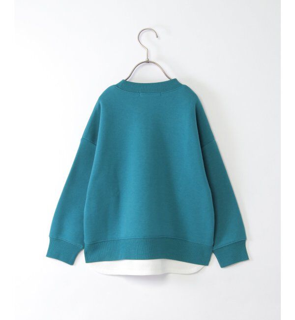 ikka kids「裏起毛裾レイヤードワッペントレーナー（120~160cm）」|Tシャツ・カットソー|