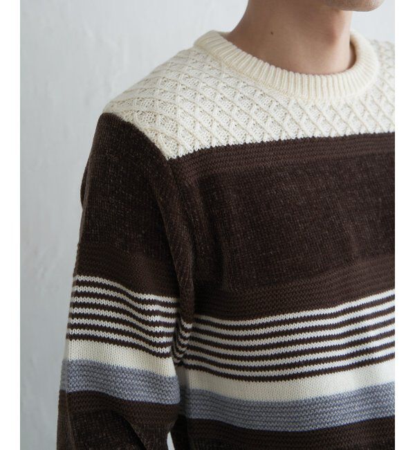 ikka「モールミックスボーダーニット」|プルオーバー|