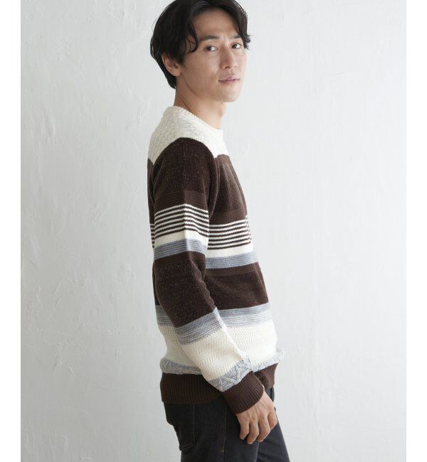 ikka「モールミックスボーダーニット」|プルオーバー|