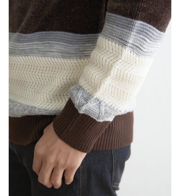 ikka「モールミックスボーダーニット」|プルオーバー|