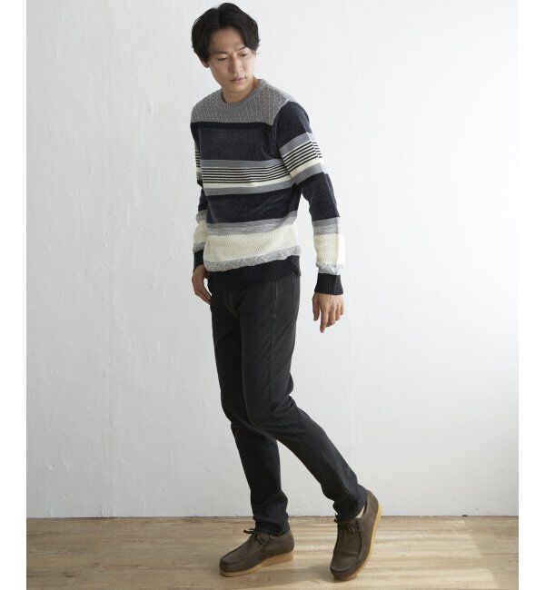 ikka「モールミックスボーダーニット」|プルオーバー|
