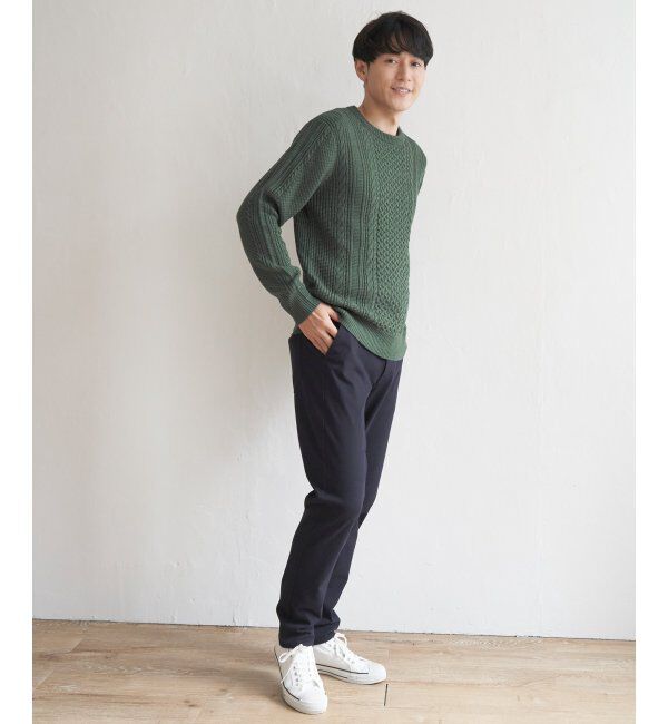 ikka「抗菌アランケーブルリサイクルニット」|プルオーバー|