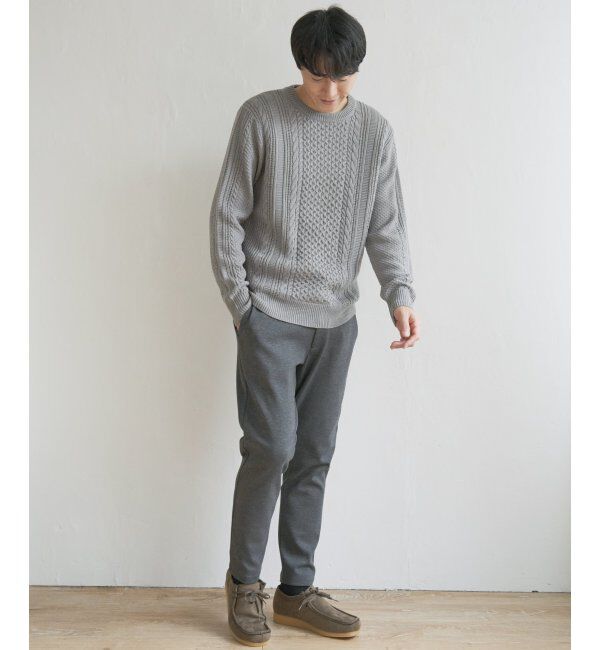 ikka「抗菌アランケーブルリサイクルニット」|プルオーバー|