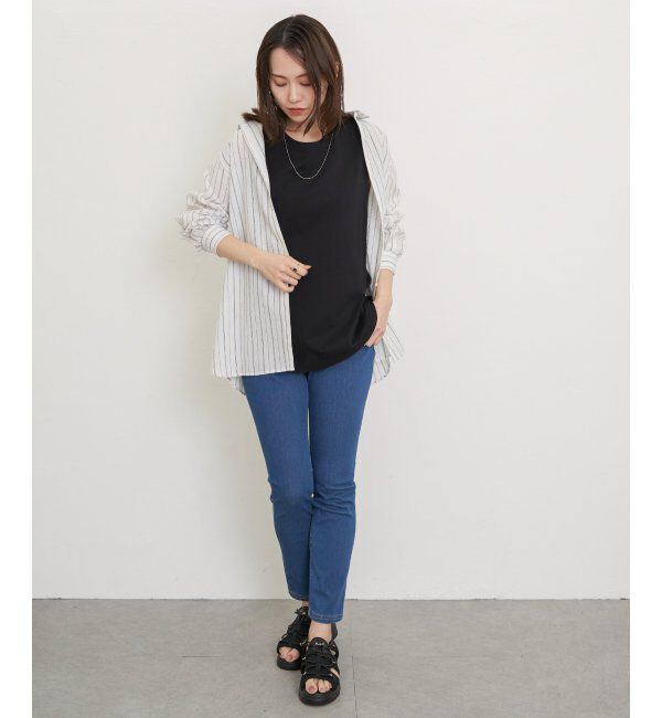 ikka「【雑誌InRed5月号掲載】コットンUSA裾ラウンドノースリプルオーバー」|タンクトップ|