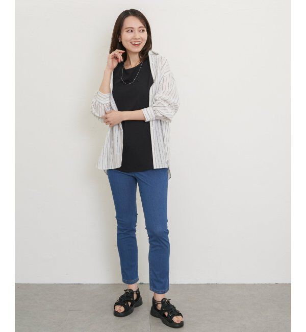 ikka「【雑誌InRed5月号掲載】コットンUSA裾ラウンドノースリプルオーバー」|タンクトップ|