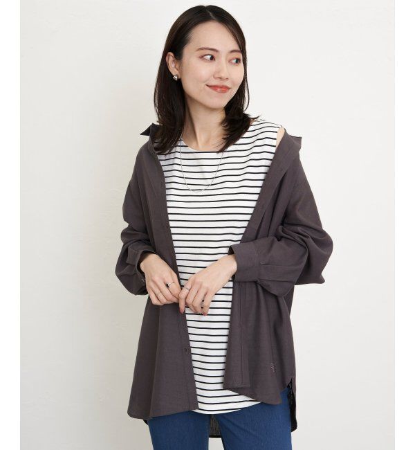 ikka「【雑誌InRed5月号掲載】コットンUSA裾ラウンドノースリプルオーバー」|タンクトップ|