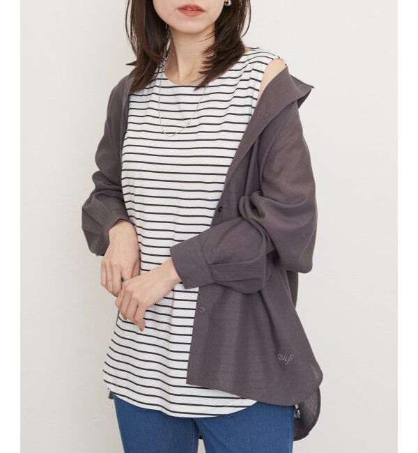 ikka「【雑誌InRed5月号掲載】コットンUSA裾ラウンドノースリプルオーバー」|タンクトップ|