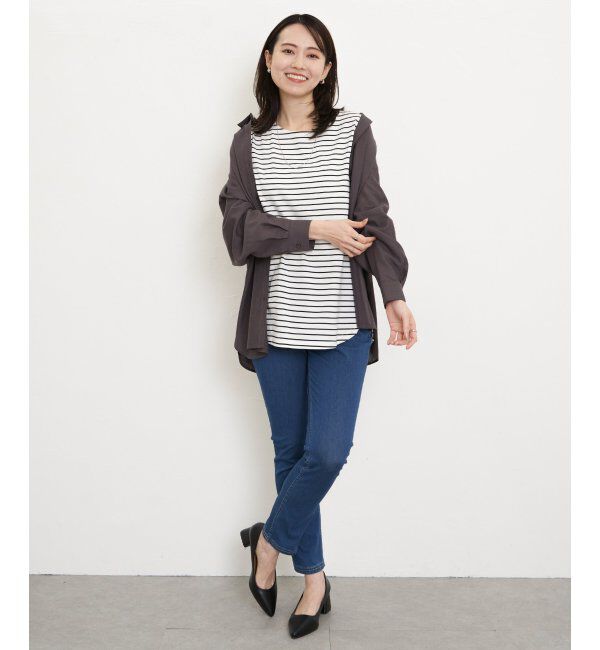 ikka「【雑誌InRed5月号掲載】コットンUSA裾ラウンドノースリプルオーバー」|タンクトップ|