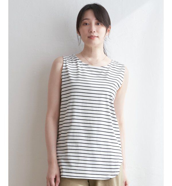 ikka「【雑誌InRed5月号掲載】コットンUSA裾ラウンドノースリプルオーバー」|タンクトップ|