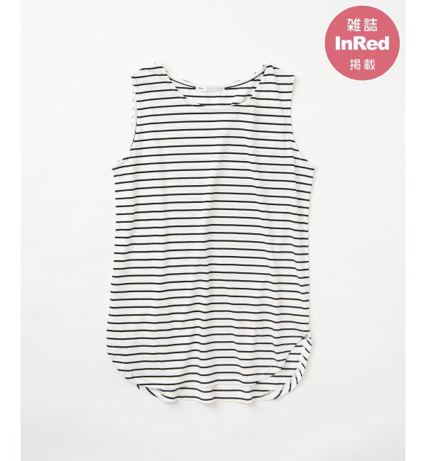 ikka「【雑誌InRed5月号掲載】コットンUSA裾ラウンドノースリプルオーバー」|タンクトップ|