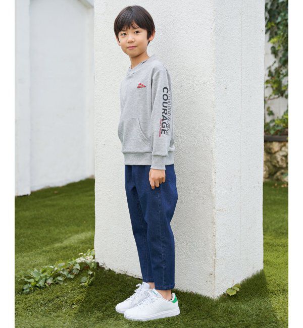ikka kids「ロープ襟ポケ付き袖ロゴトレーナー（120~160cm）」|Tシャツ・カットソー|