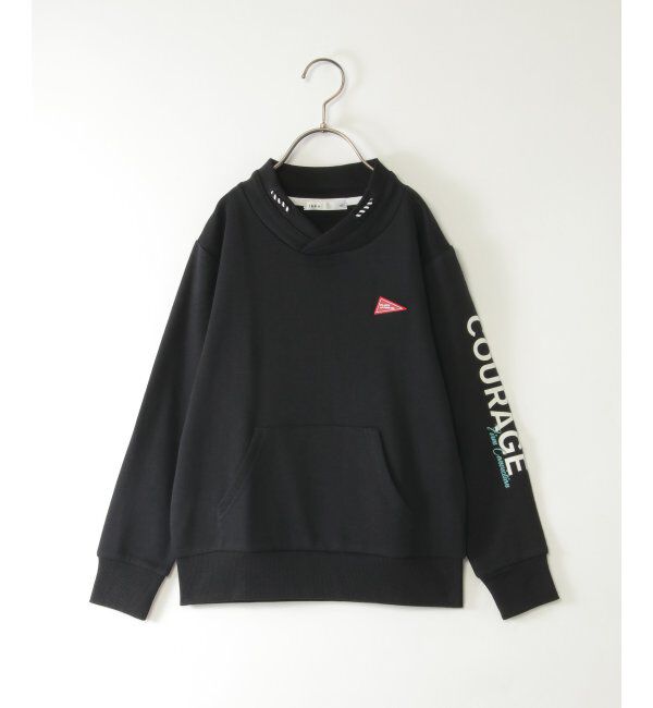 ikka kids「ロープ襟ポケ付き袖ロゴトレーナー（120~160cm）」|Tシャツ・カットソー|