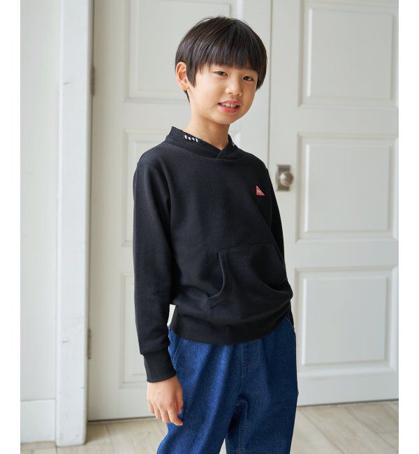 ikka kids「ロープ襟ポケ付き袖ロゴトレーナー（120~160cm）」|Tシャツ・カットソー|