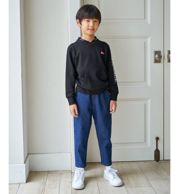 ikka kids「ロープ襟ポケ付き袖ロゴトレーナー（120~160cm）」|Tシャツ・カットソー|