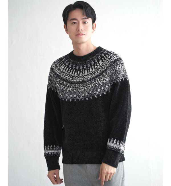 ikka「モール求心柄ニット」|プルオーバー|